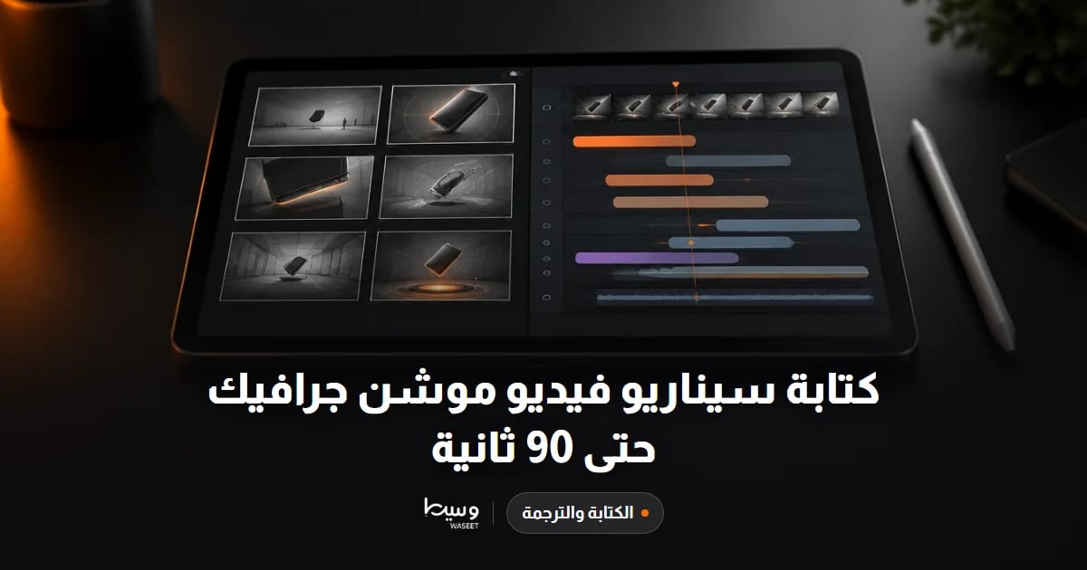كتابة سيناريو فيديو موشن جرافيك حتى 90 ثانية