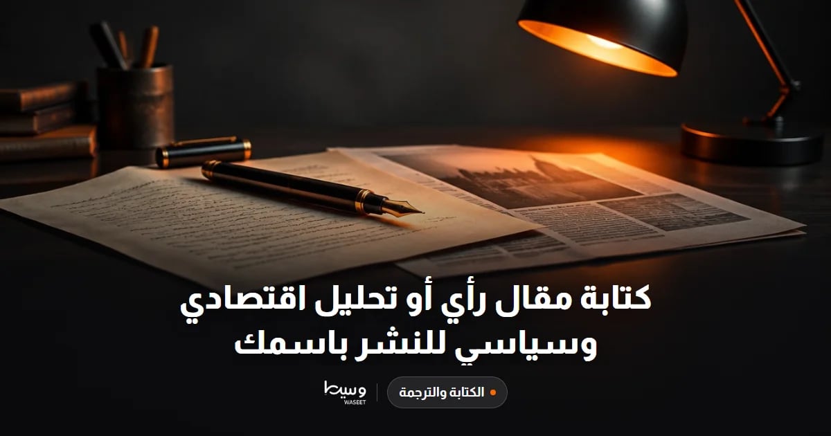 كتابة مقال رأي أو تحليل اقتصادي وسياسي للنشر باسمك